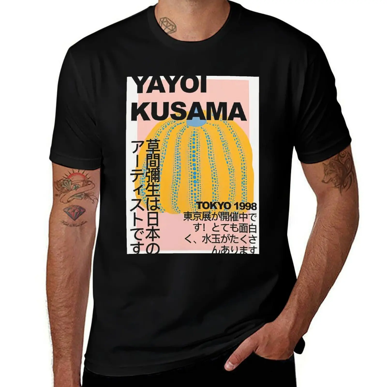 

yayoi-kusama T-Shirt t shirt man casual black cotton t-shirt plain for man package T-Shirt