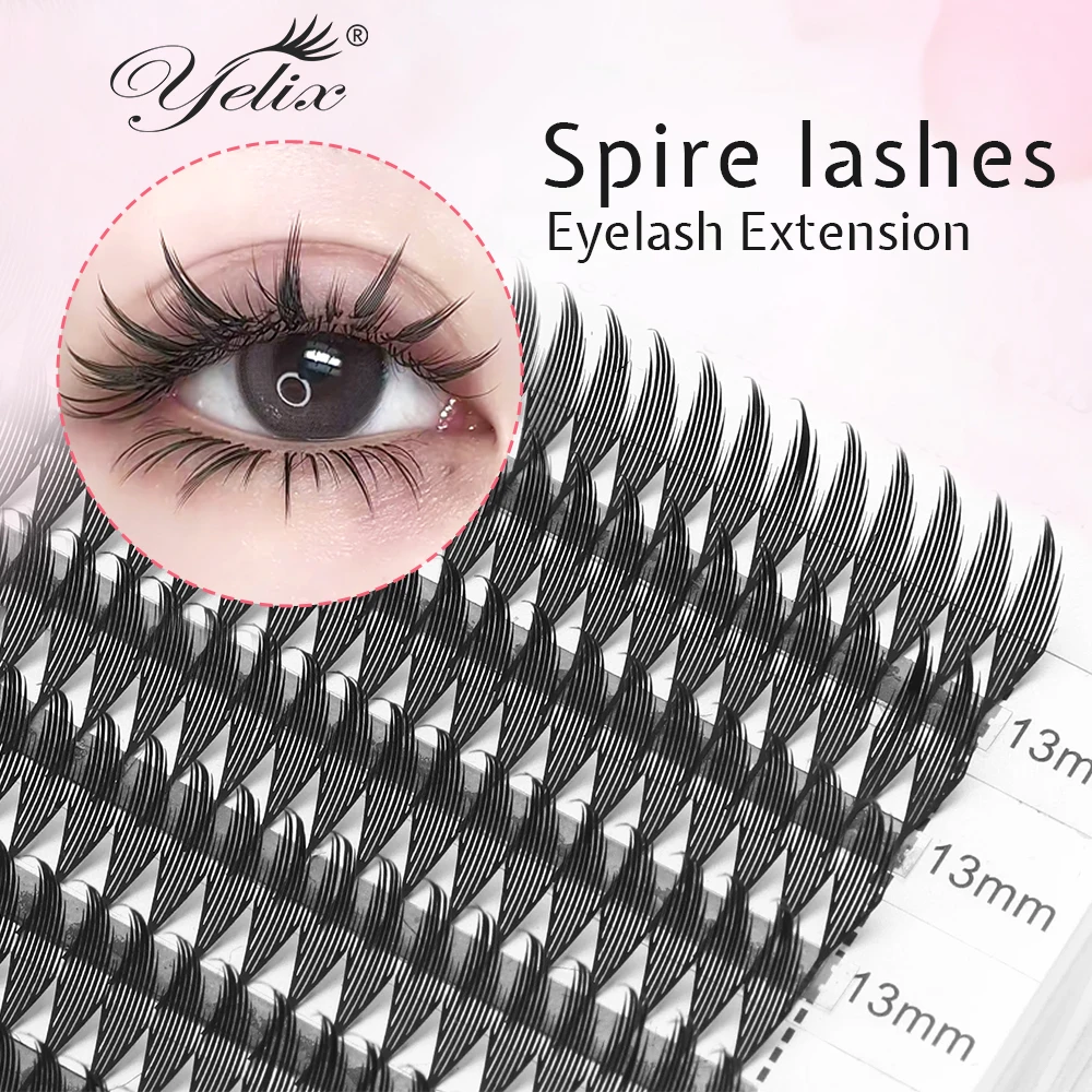 Yelix Feather Lashes การ์ตูน Spire Premade Lashes แฟนมังงะอะนิเมะขนตาปลอมสําหรับเครื่องมือแต่งหน้า