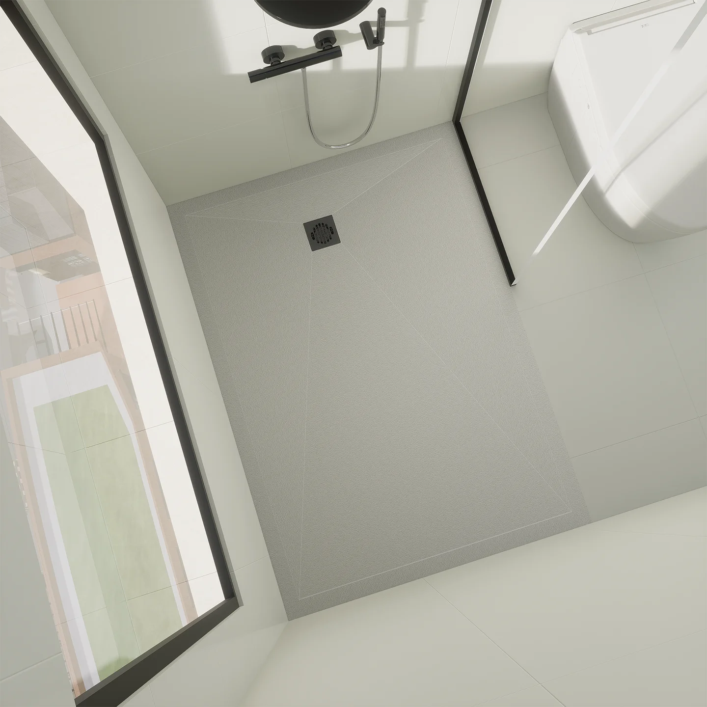 Rock slab base Bathroom floor Sunken shower plate Integrated bath non-slip base