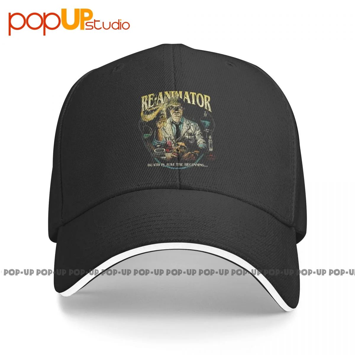 Re Animator Death Is Just The Beginning 1985 Sandwich Cap Baseball Cap Trucker Hat Design Novelty Best Seller