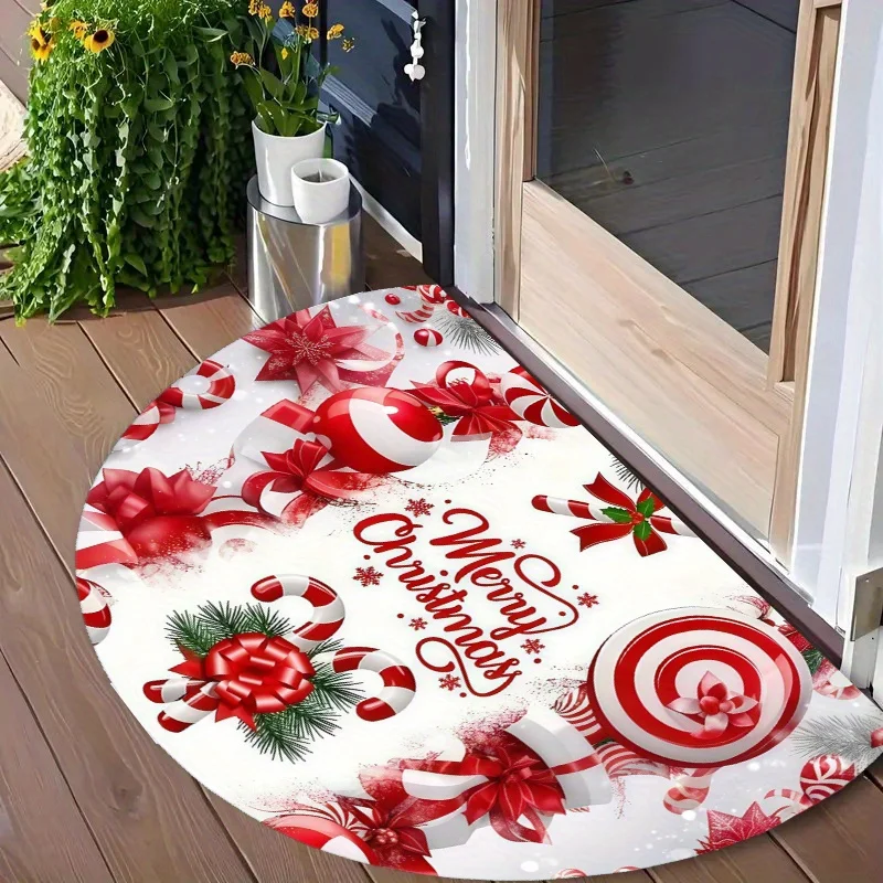 Vintage Nutcracker Town Street Christmas Printed Doormat for Front Porch Garden Terrace Outdoor Seasonal Floor Washable mat
