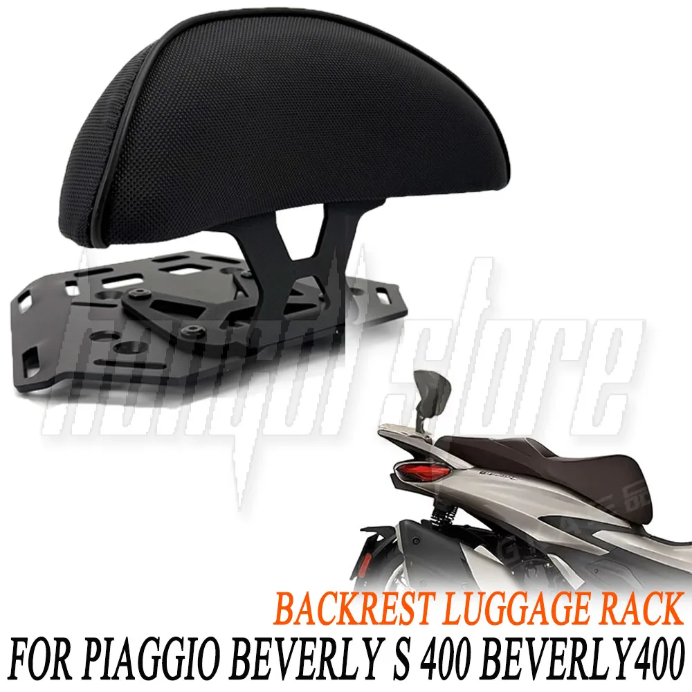 For Piaggio Beverly S 400 Beverly400 BeverlyS400 BV400 Black Sissy Bar Detachable Backrest Rear Passenger Sissy Bar Luggage Rack
