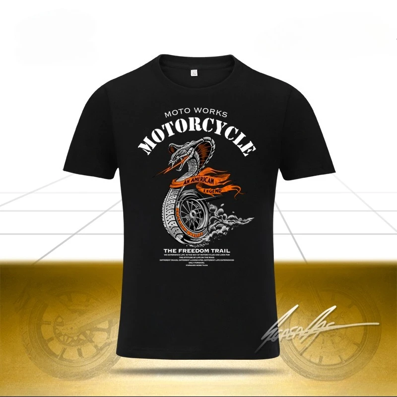 

883 Wolverine Cobra Motorcycle Indian Tough Guy Heavy Motorcycle Summer Short-sleeved T-shirt Large Size Flagship