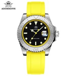 Reloj ADDIESDIVE AD2040 de marca superior para Hombre, Reloj con calendario luminoso de 20bar para buzo, Reloj de cuarzo de goma y silicona para Hombre