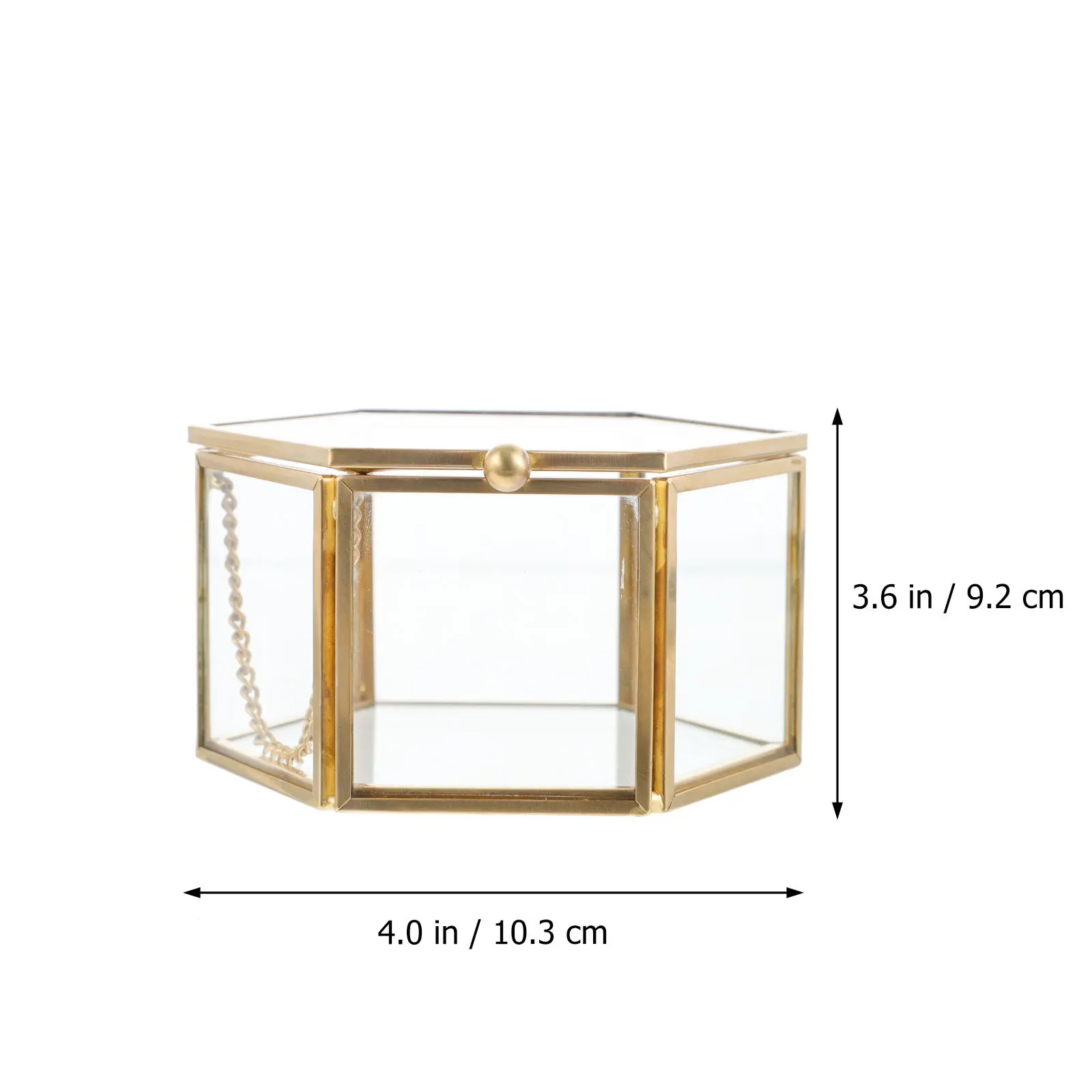 Hexagonal Glass Jewelry Box Transparent Organizer Luxury Noble Design for Special Occasions Travel Earrings Rings Necklaces