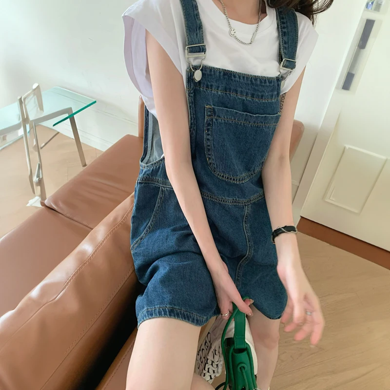 Women\'s Wide Leg Denim Shorts, Elastic High Waist Jeans Loose Casual Fashion Shorts Green Korean Version Summer Y2K