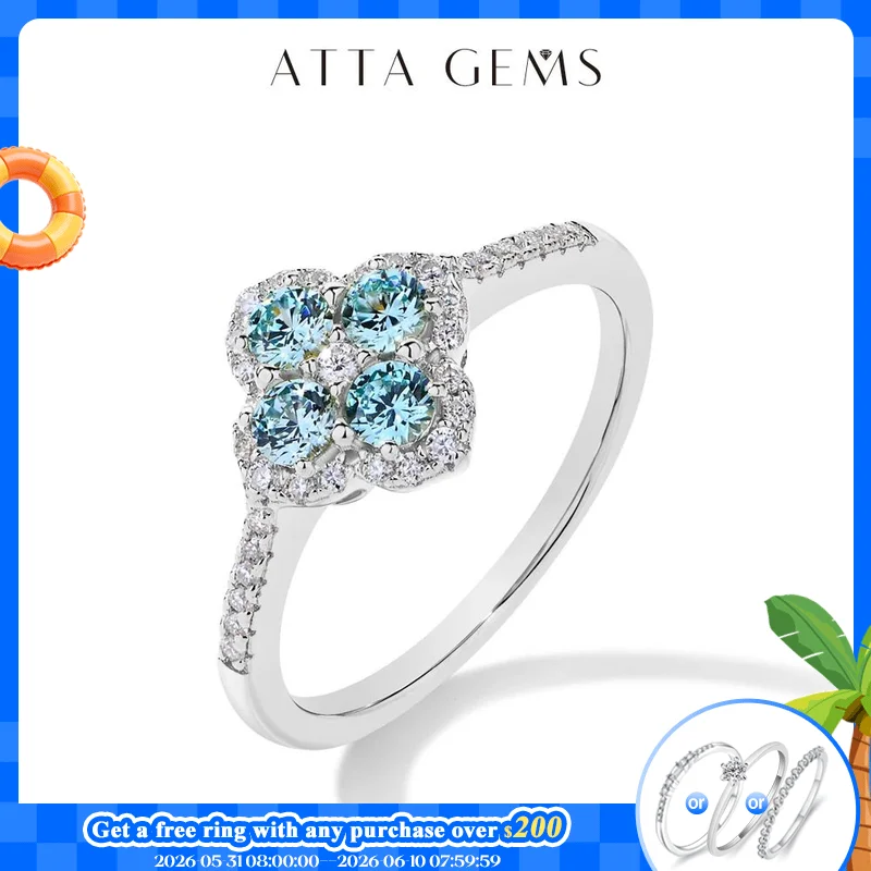 ATTAGEMS S925 Sterling Silver Halo Classic Moissanite Rings for Women Girls Anniversary Gifts Fine Jewelry Shipping from the USA
