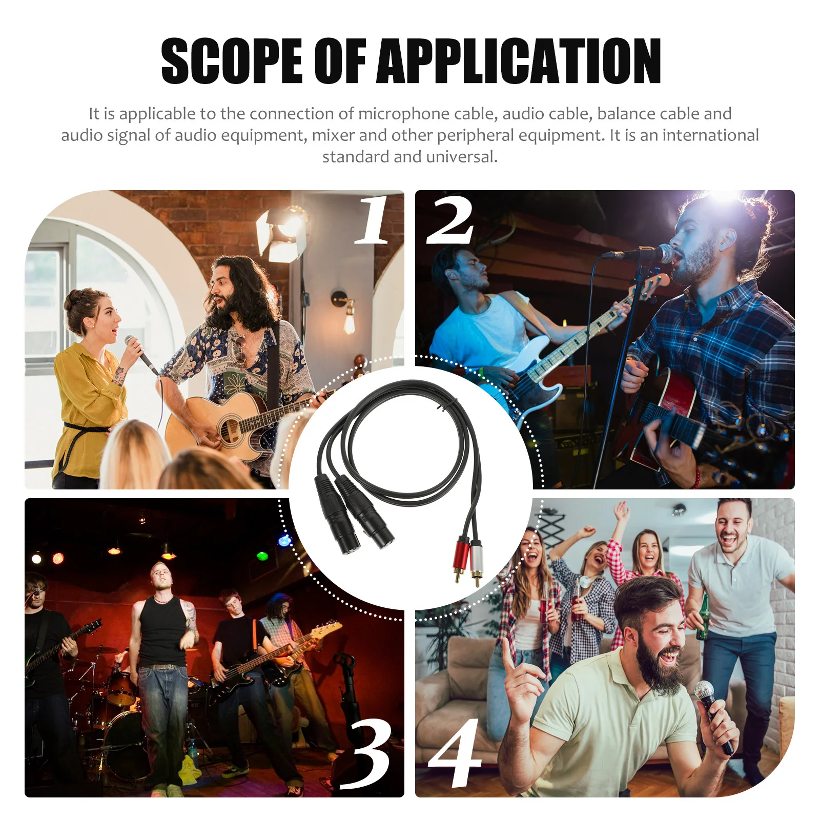 

Rca Audio Converter Cable Stable Audio Adapter for Power Amplifier Sound Equipment Splitter Wire Equipment Converter Cable