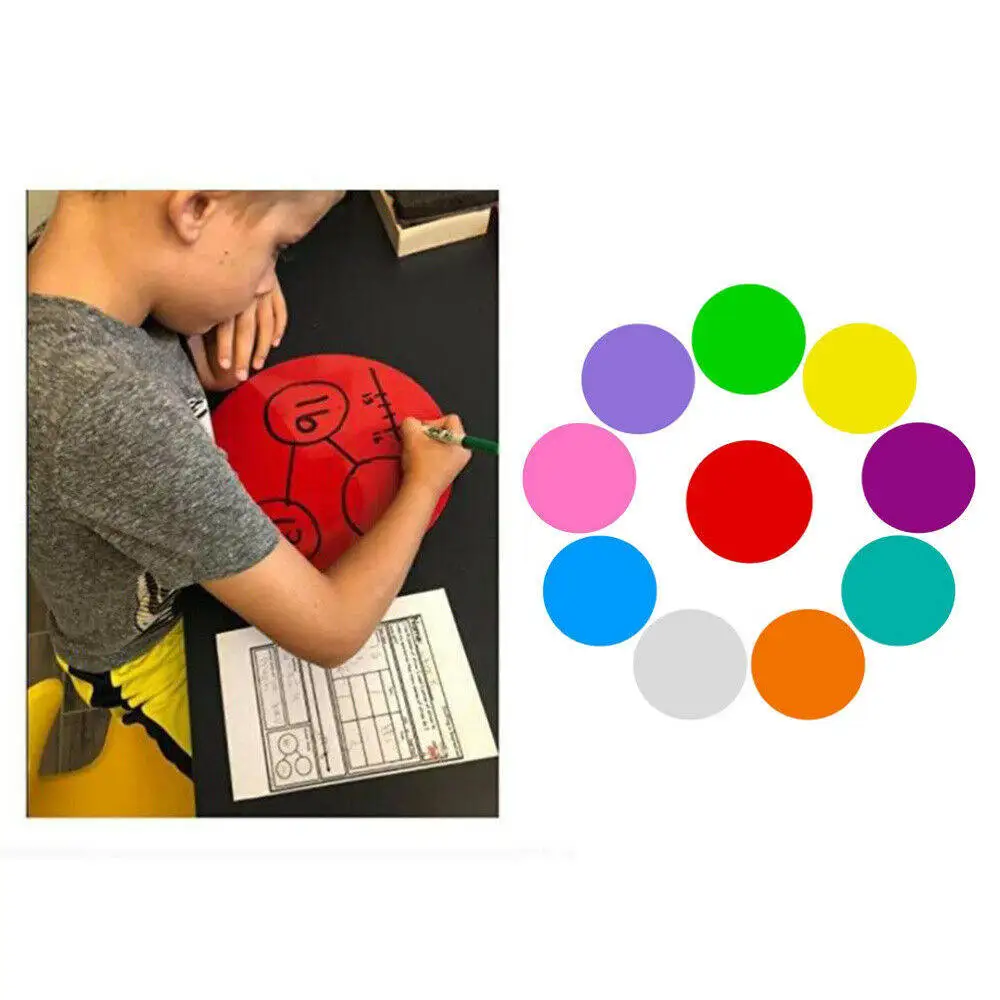 

10Pcs Removable Vinyl Dry Erase Dots Adhesive Whiteboard Stickers Safe for Walls Classroom Use