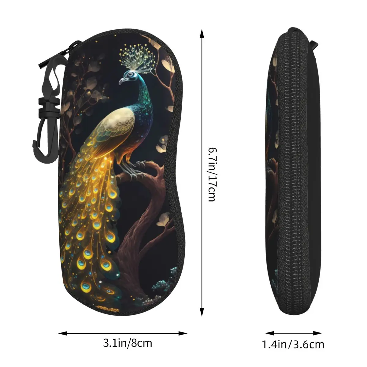 Yellow Peacock Glasses Case Cover beautiful animal Sunglasses Case Pocket Soft Eyewear Bag Print Unisex Eyeglass Cases Cover