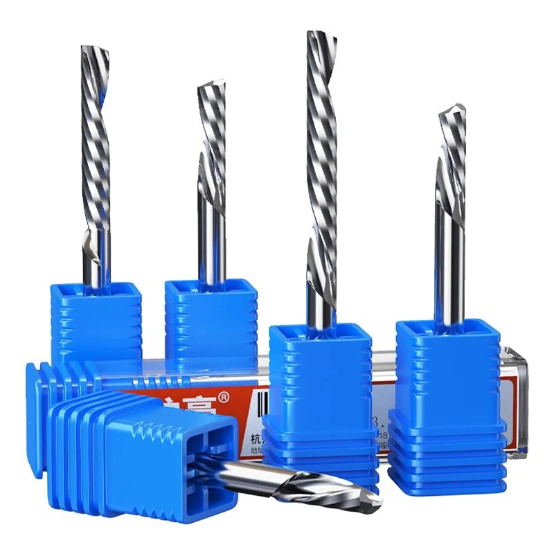 

LIDIAO 5A 3.175mm Single Flute Spiral Bit for Acrylic CNC Engraving Bit CNC Tool 3.175mm Single Flute End Mill Wood Tools