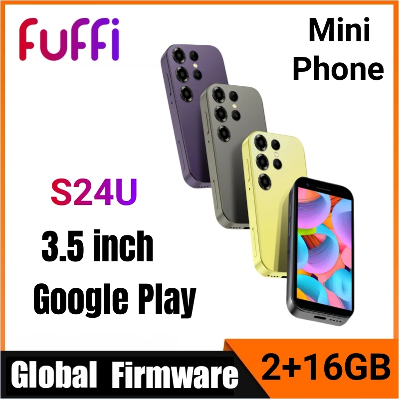 FUFFI-S24U,Mini Phone,3.5 inch,16GB ROM,2GB RAM,Google Play Store,2250mAh Battrey,Smartphone Android,Dual SIM,2+8MP,Cellphones