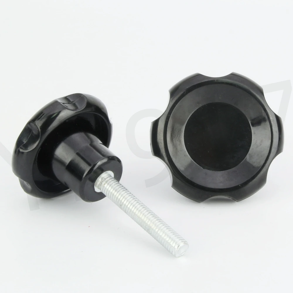 YK917 Bakelite Injection Molded Copper Core Flower Knob External Thread Corrugated Handle For Mechanical Equipment