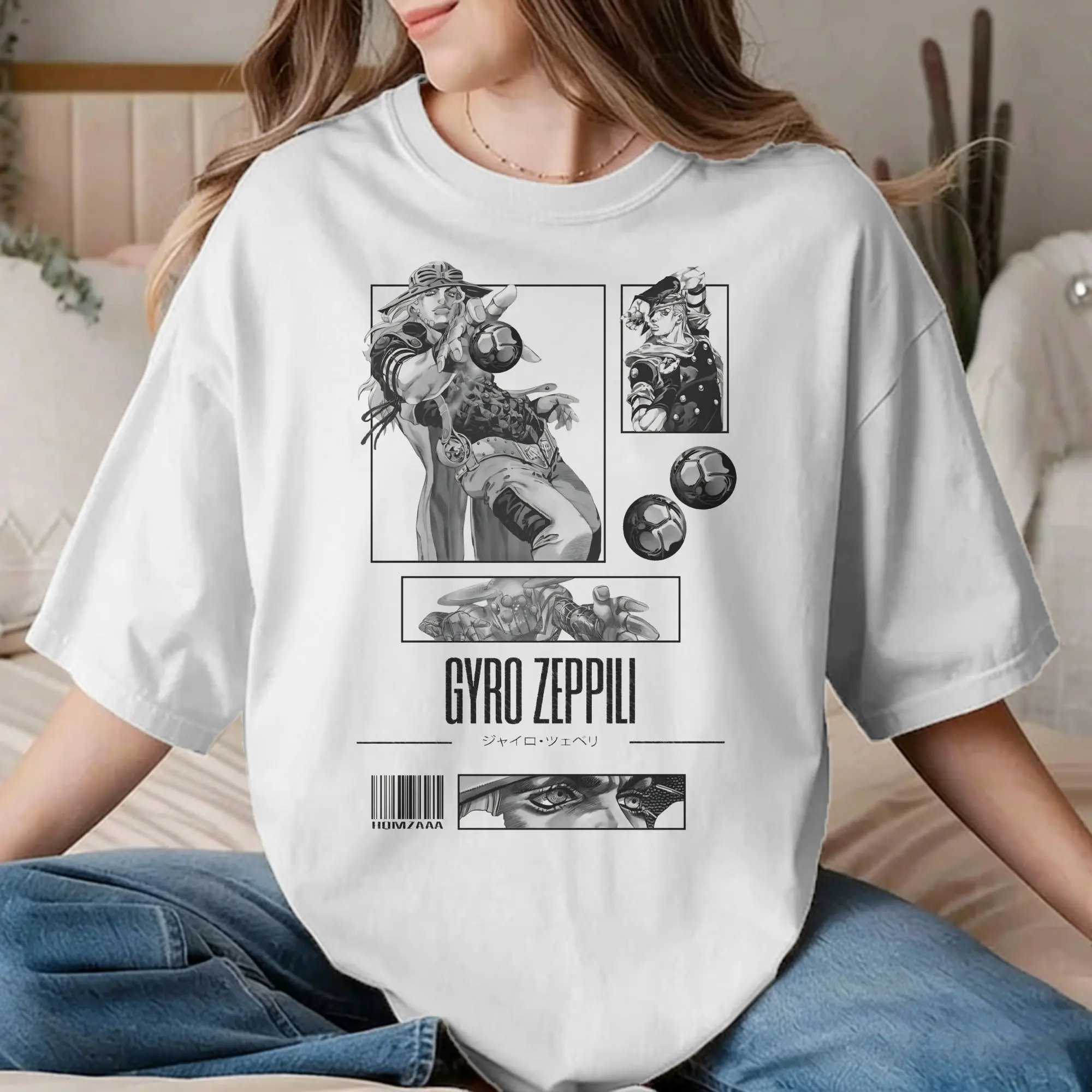 Gyro Zeppeli T Shirts for Men Women 100% Cotton Casual T-Shirts Round Collar JoJos Anime  Tees Short Sleeve Tops Plus Size