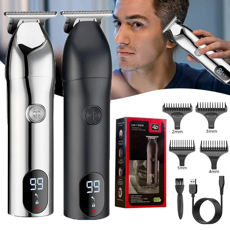 

Лидер продаж 2025, новый профессиональный беспроводной триммер для волос с ЖК-дисплеем, машинка для стрижки бороды, парикмахерская, перезаряжаемая машина для стрижки волос, USB