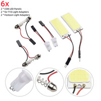 2pcs 12V Xenon HID White 36-COB LED Dome Map Light Bulbs Car Interior Panel Lamp Come With, Festoon Light Adapters