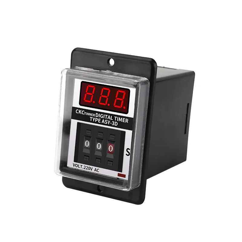 Time Relay 8PIN with Base DC24V AC220V AC380V ASY-3D ASY-3SM 99.9S-999M Digits Programmable Timer Delay Relay