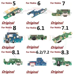 Original USB Charging Port Dock Connector Mic Board Flex Cable For Nokia 8 7 6 5 5.1 6.1 Plus 7.1 6.2 7.2 8.1 8.3 X6 X7 X71 5.4