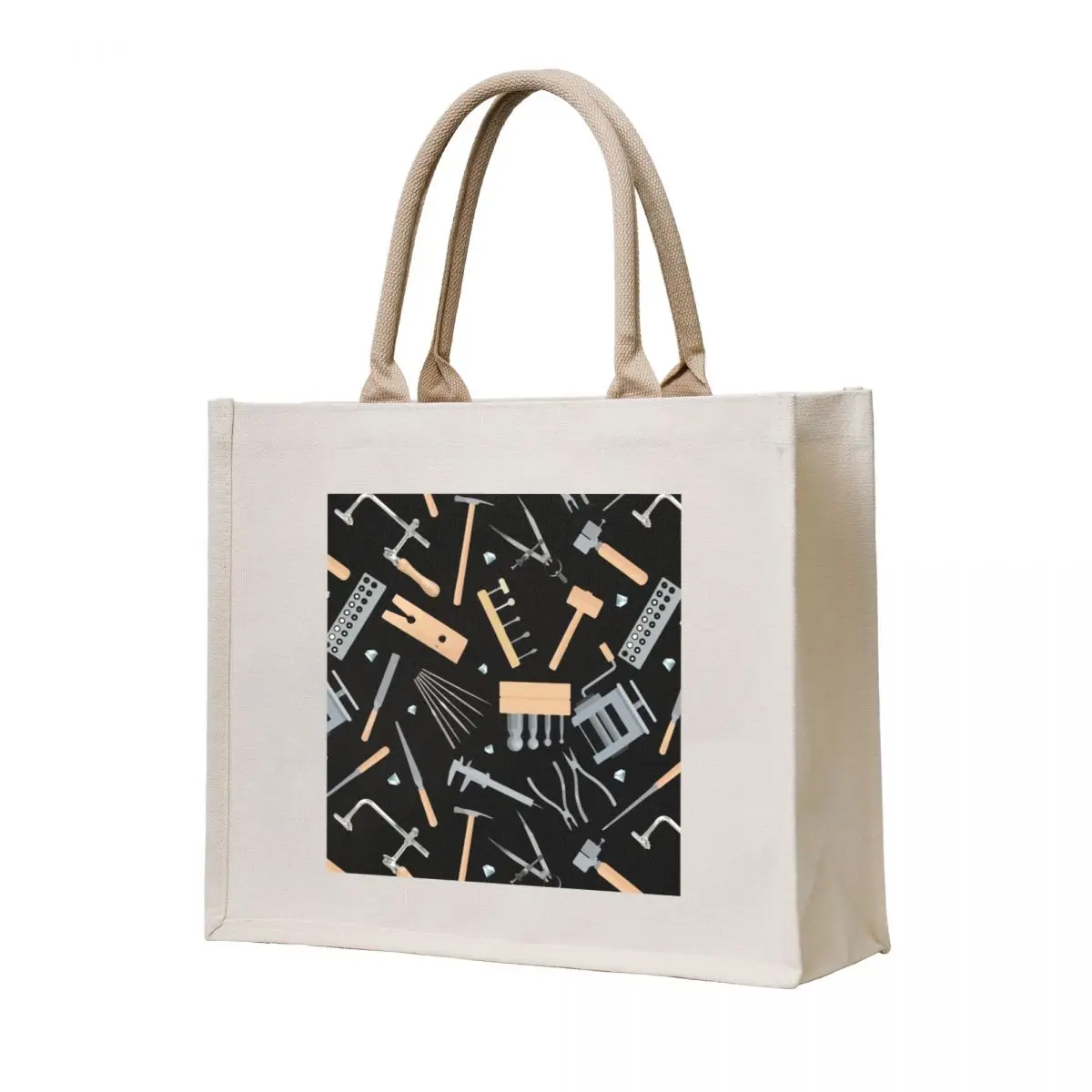 

Metalsmith's tools pattern jewelry making jeweler gift tool addiction black motive Tote Bag bag luxury women Big bag