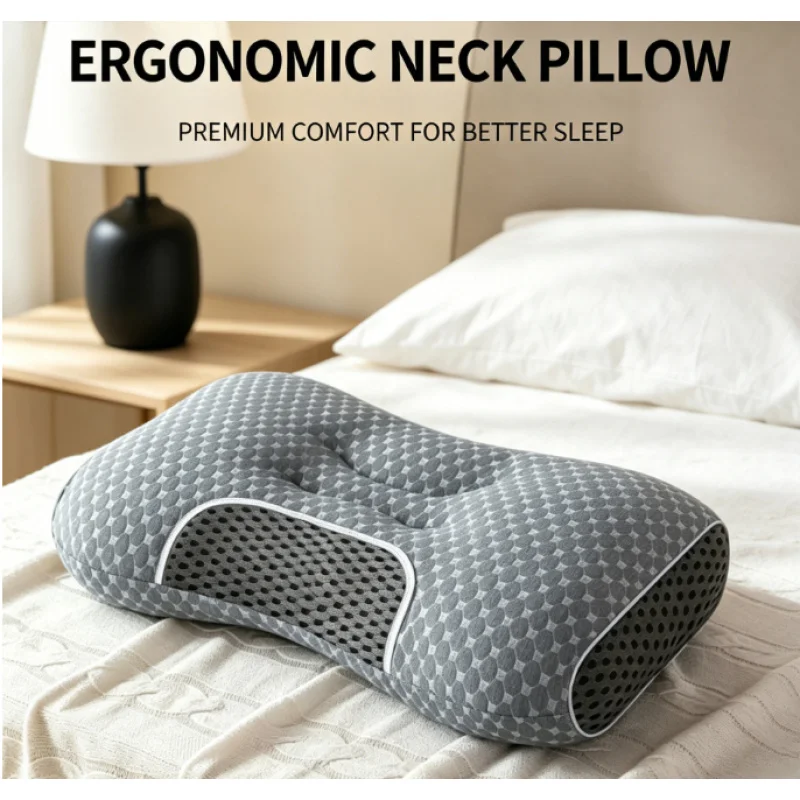 Paquete de 2 Almohadas Cervicales para Aliviar el Dolor de Cuello, Ajustables, Ortopédicas, Ergonómicas, de Masaje, Soporte para Todas las Estaciones, para Dormir de Lado o Boca Arriba