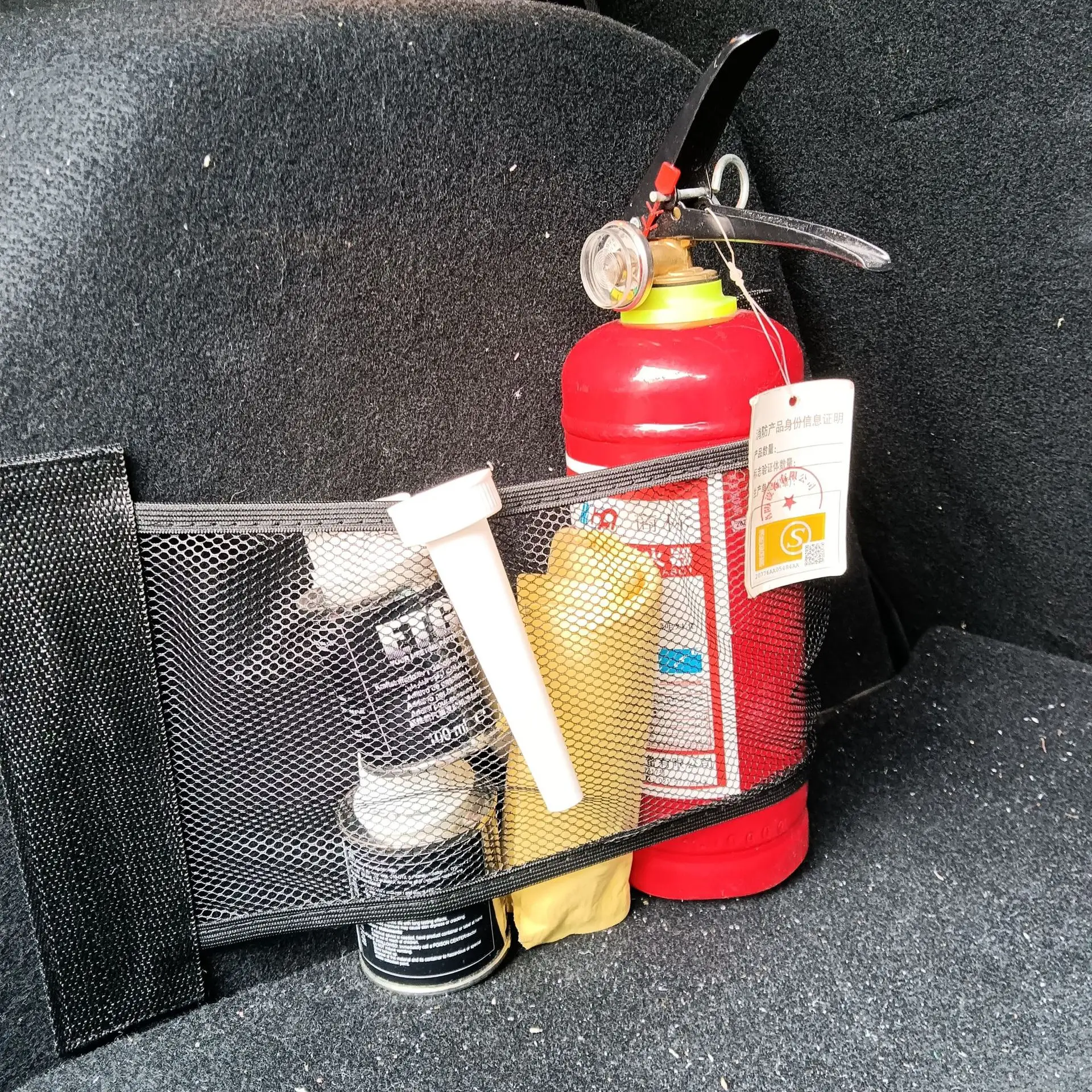Car Back Rear Trunk Organizer Net Mesh Universal Storage Bag Pocket Seat Elastic String Magic Sticker Auto Organizer Accessories