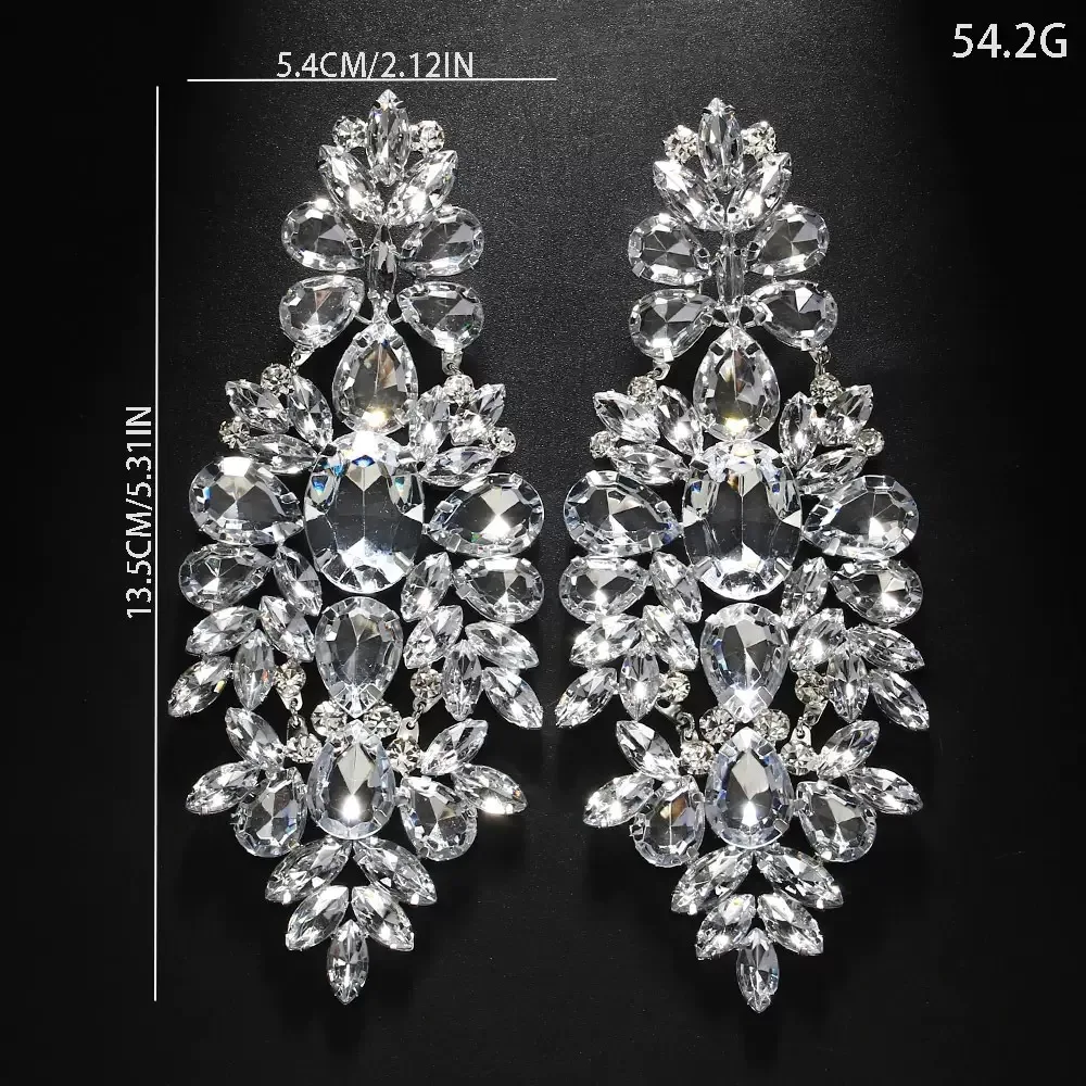 موضة بلينغ القرط الكبير بيان الزفاف قطرة القرط المتدلي للنساء 2026 مجوهرات الأزياء هدية حفلة #2