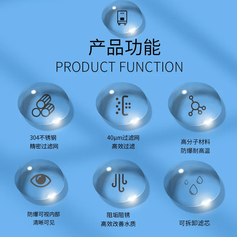 لا الأساسية استبدال المنزلية الحائط المرجل سخان مياه كهربي مدخل المياه الحنفية المياه قبل تصفية مكافحة تحجيم تصفية منقي مياه #3