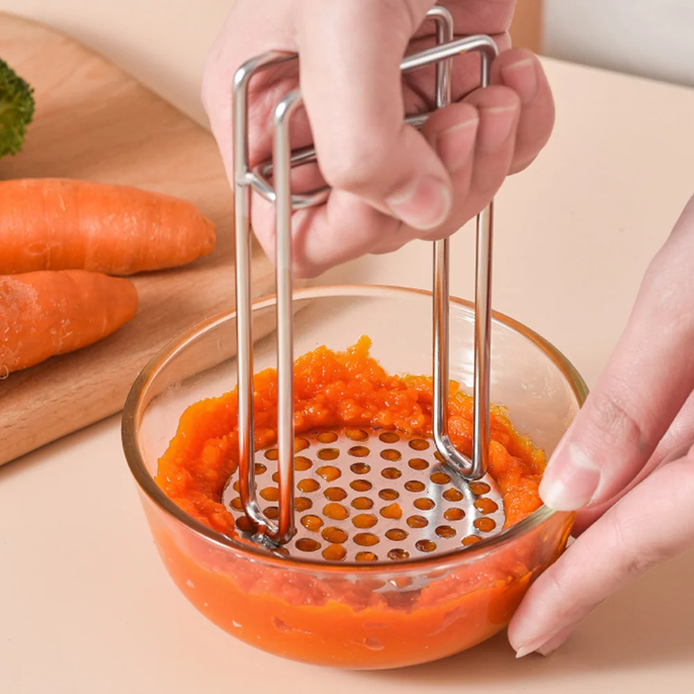 

Stainless Steel Potato Masher Kitchen Gadget Vegetable Masher Food Presser Tool For Pumpkin Puree Home Restaurant Use Silver