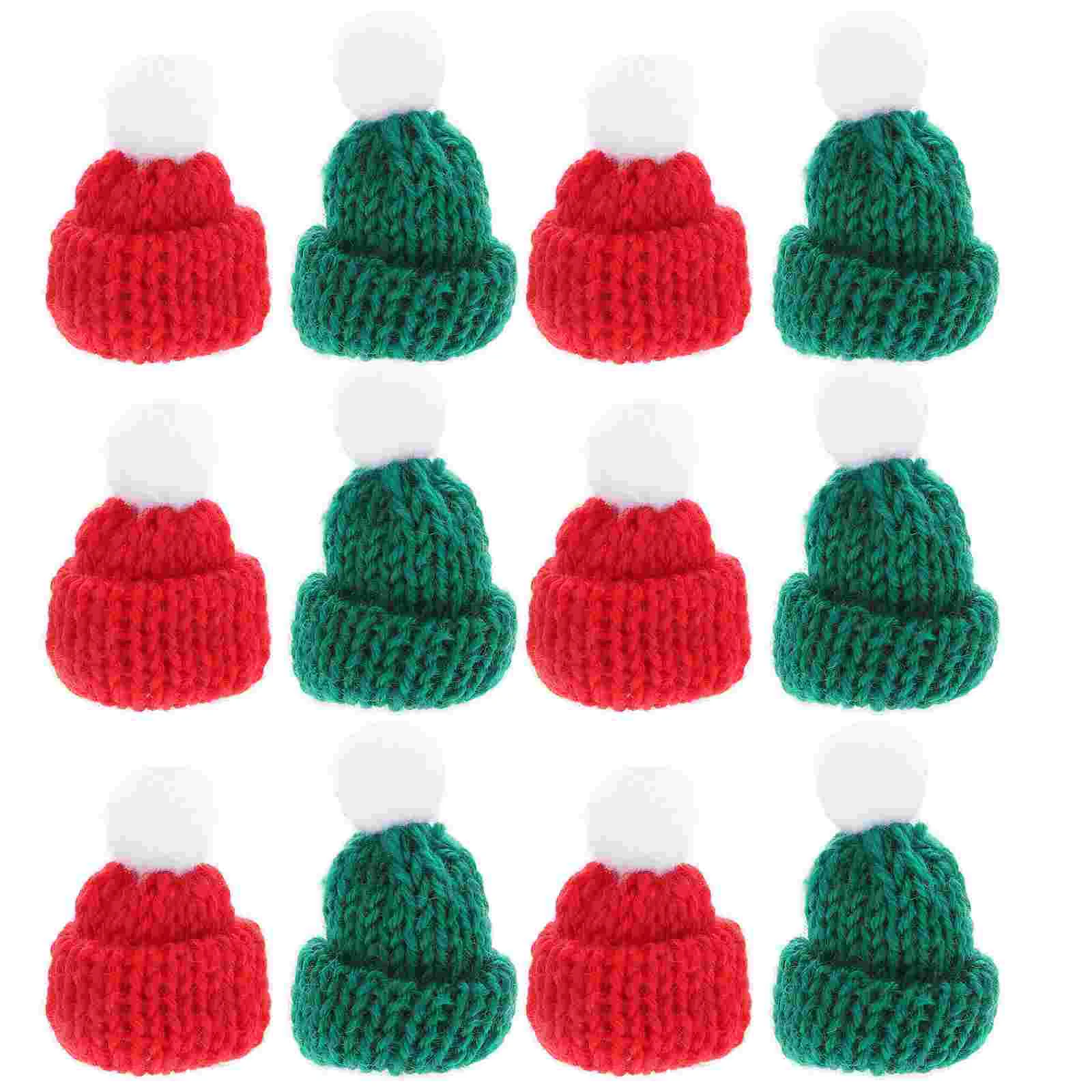 Cute Hats Mini Beanie Dollhouse Accessories Decorative Bottle Christmas Wool Yarn Lovely