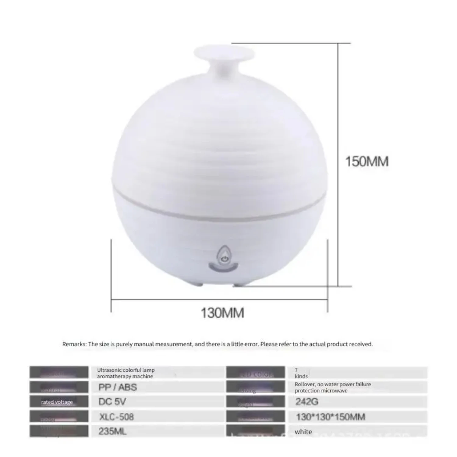 Grain Design USB Ultrasonic Air Humidifier with Soothing LED Night Light and Relaxing Essential Oil Diffuser for Aromatherapy - 