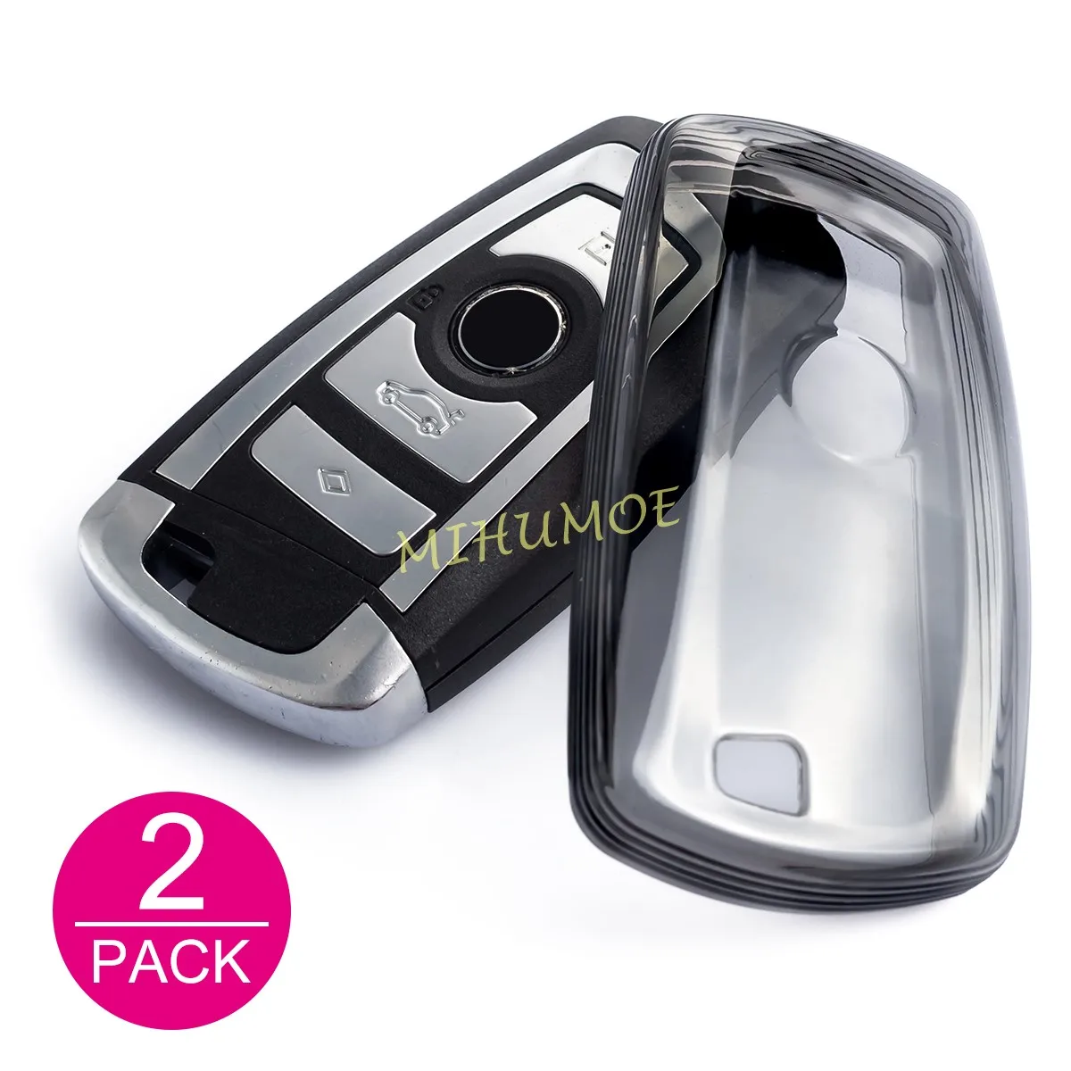 Zwart Transparant Sleutelhanger Hoesje Cover Houder Sleutelhanger Voor Bmw F20 F21 F22 F30 F31 F34 F10 F11 F07 F01 F25 F32 F36 F26 F06 F12