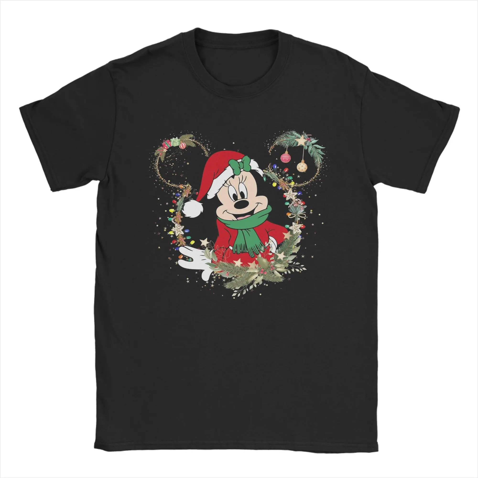 

Men Women's T-Shirt Minnie Christmas Mickey Mouse Unique Cotton Tee Shirt Short Sleeve T Shirt Round Collar Tops Summer
