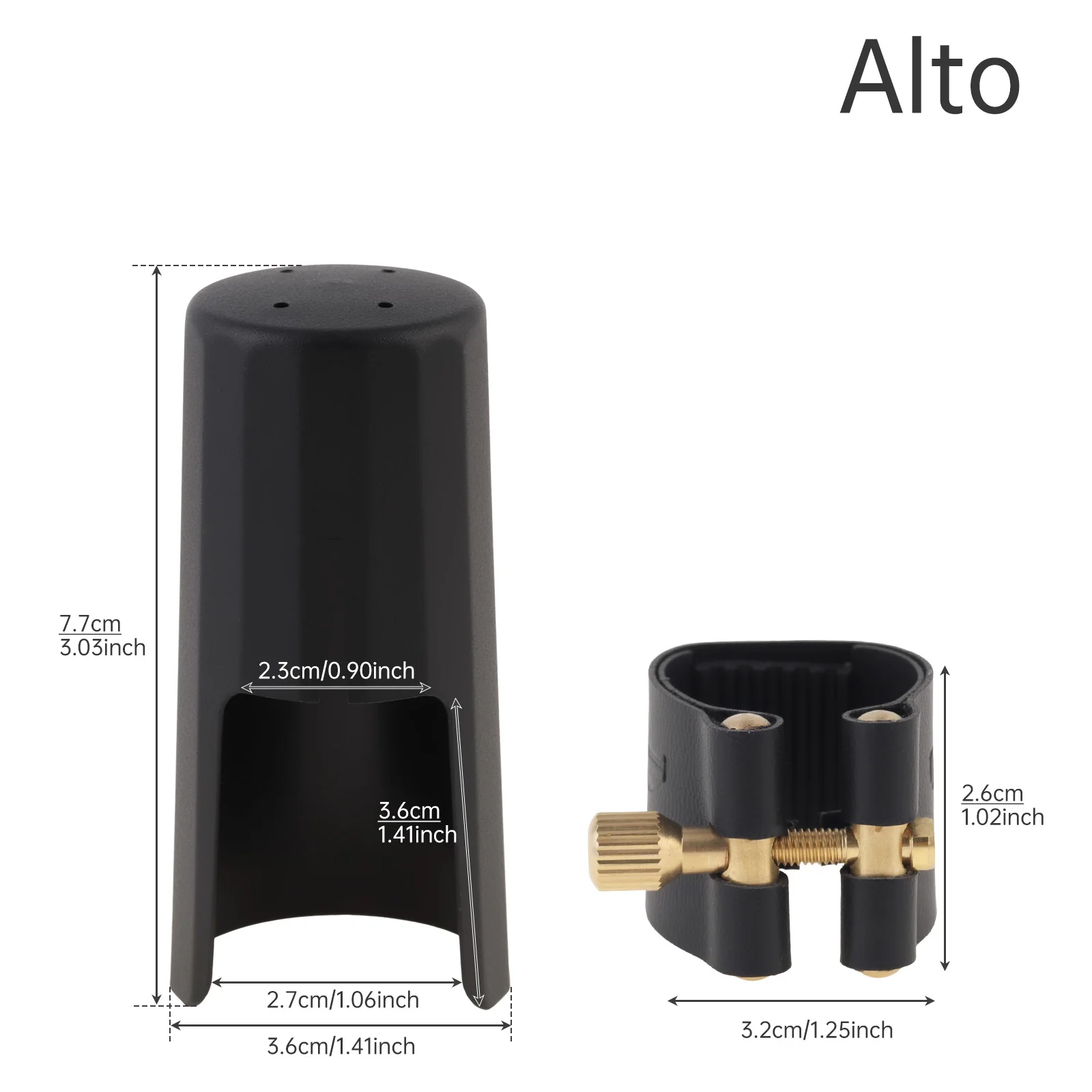 Practical Professional Saxophone Mouthpiece Cap & Leather Ligature Clip for Alto Tenor Soprano Saxophone