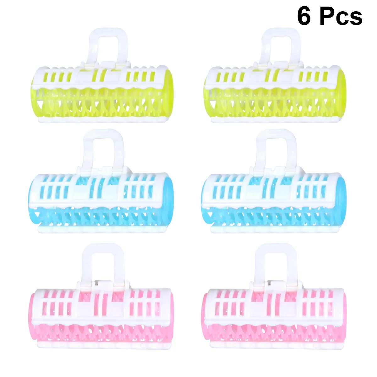 

6 шт. пластиковых прозрачных бигуди для легкого создания локонов своими руками, для влажных или сухих волос, для домашнего и гостиничного использования, малый размер