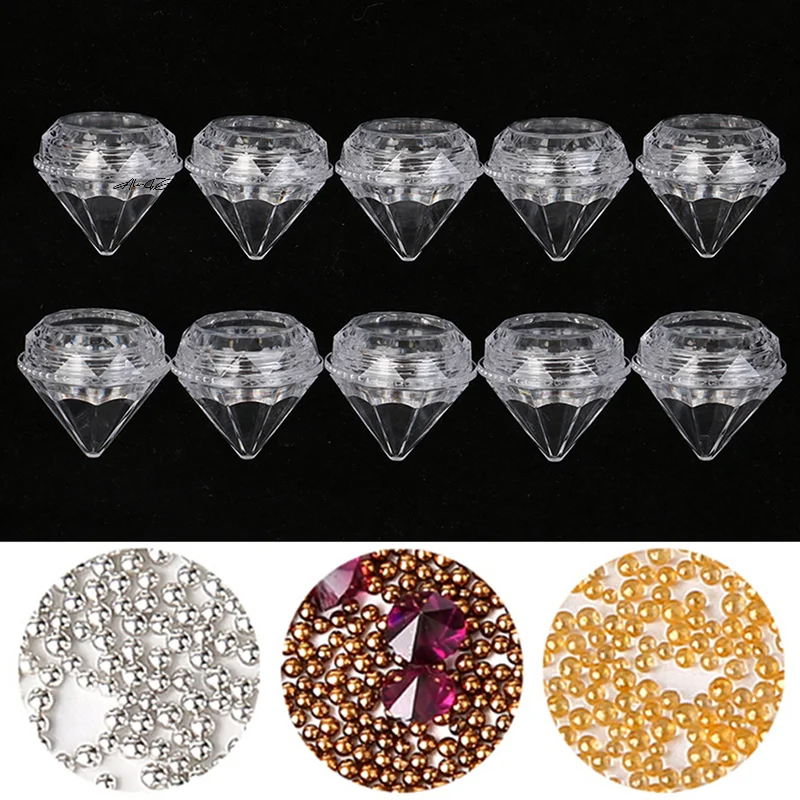 10 Teile/satz Mini 5g Diamant Kosmetische Leere Glas Töpfe Nachfüllbare Creme Boxen für Schönheit Make-Up Kosmetik
