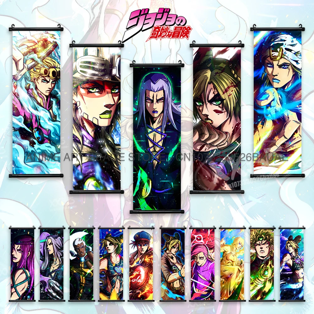 JoJo\'s Bizarre Adventure Hanging Painting Joseph Joestar Canvas Anime Poster Home Decorative Dio Brando Wall Art Scrolls Picture