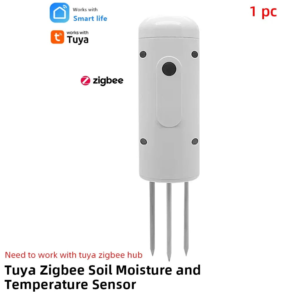 Tuya Smart Zigbee Soil Tester Temperature and Humidity Meter Waterproof Thermohygrometer Garden Automation Irrigation Detector