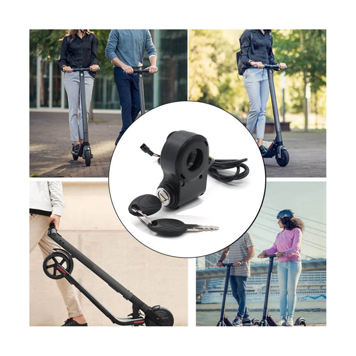 E-Bike Lgnition Lock Key Thumb Throttle Switch Power for KUGOO M4 M5/Xiao Mi M365 Universal Electric Scooter Accessories