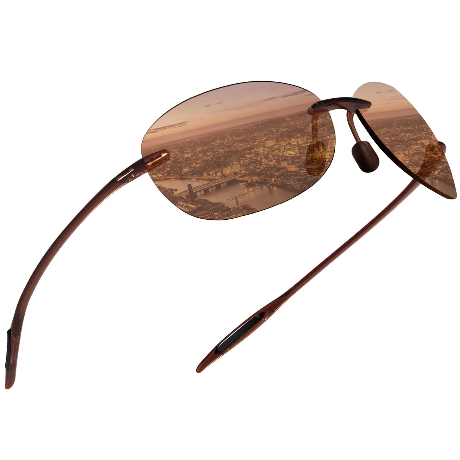 

Polarized Sport Sunglasses Men Women TR90 Rimless UV400 Running Fishing Baseball Driving 8249