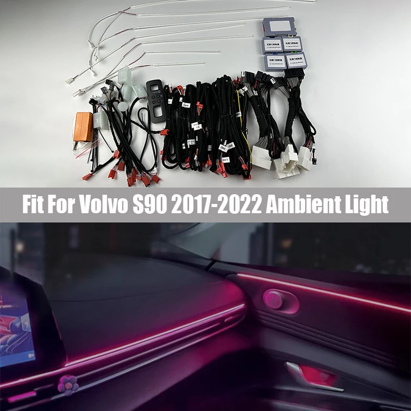 

LED 19 Slide Edition/Mold Edition Atmosphere Lamp Fit for Volvo S90 2017-2022 Atmosphere Lamp Dedicated Key Control/APP Control