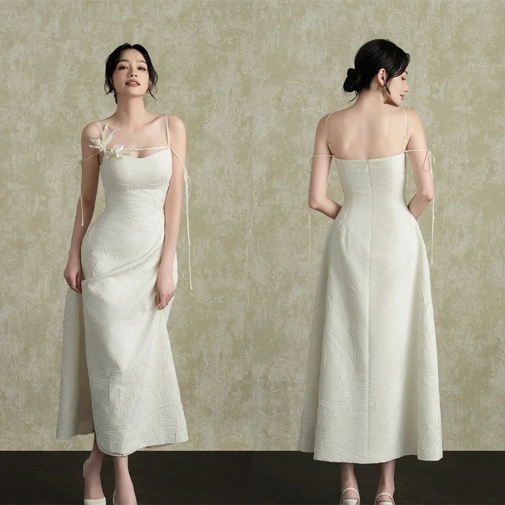 Индивидуальное темпераментное вечернее платье из джерси цвета слоновой кости, высокое качество, без бретелек, без рукавов, на молнии сзади, с цветами, на заказ, платья для особых случаев