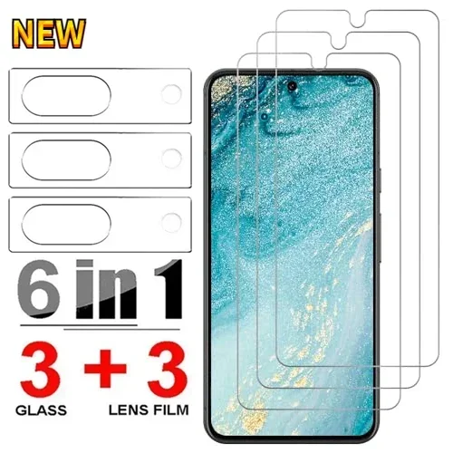 3+3 Glass Screen Protectors for Google Pixel 9 Pro XL 8 7 Tempered Glass Ultrasonic Fingerprint Compatible HD Clear Lens Film