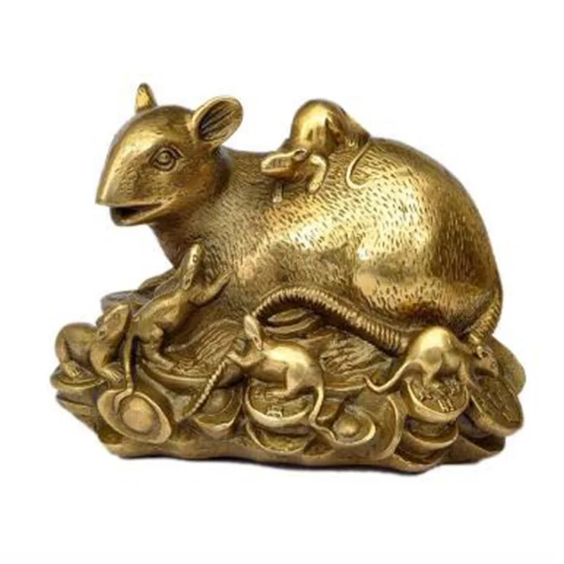 

A special offer money in nine copper ornaments in fortune copper copper transporter Wangcai Zodiac rat mouse