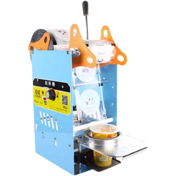95MM ticari fincan yapıştırma makinesi manuel basınç yapıştırma makinesi içecek fincanı mühürleyen süt çay mühür makinesi Boba çayı makinesi