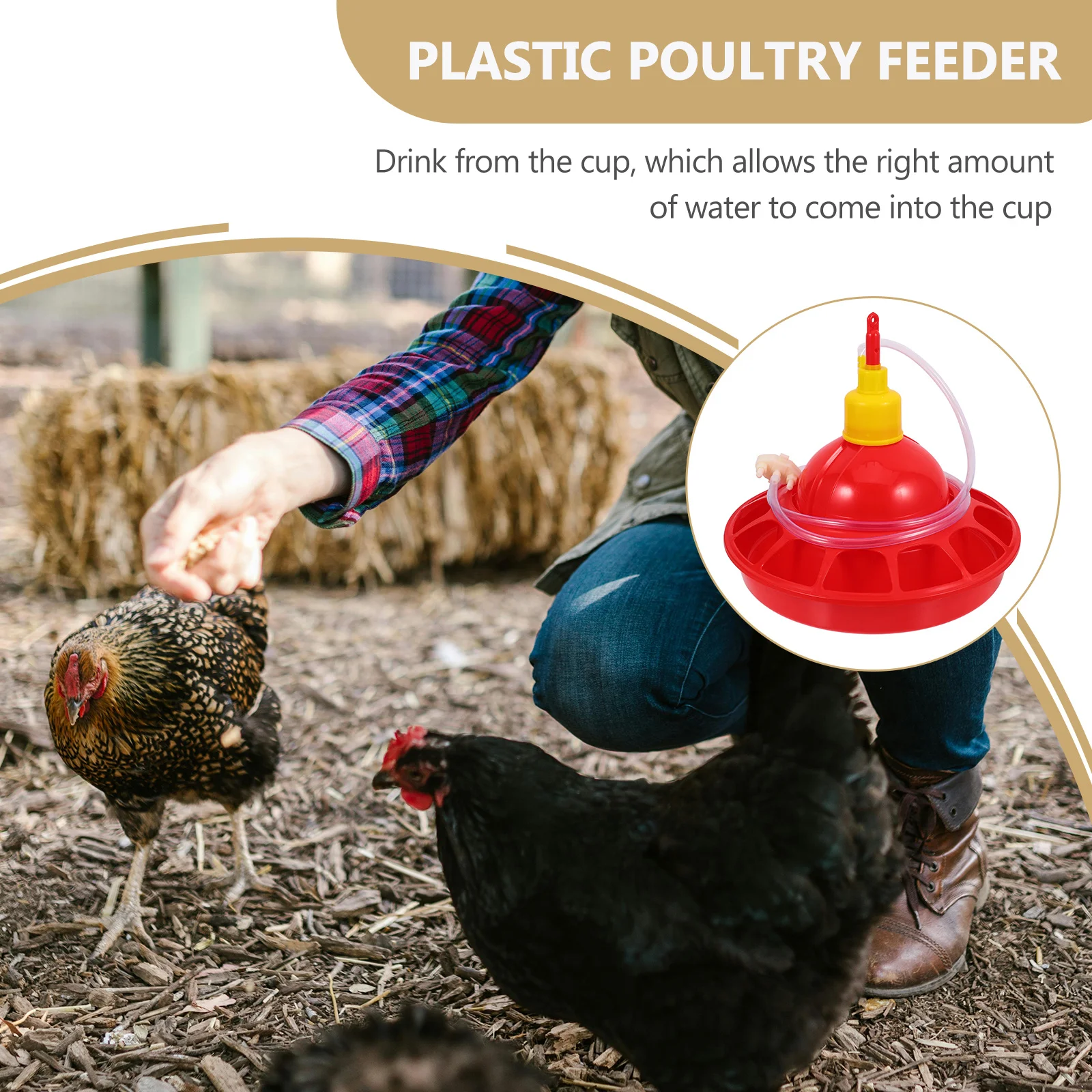 

Chicken Water Feeder Automatic Poultry Drinking Device Durable Plastic Chick Feeder For Birds Automatic Waterer Bowl