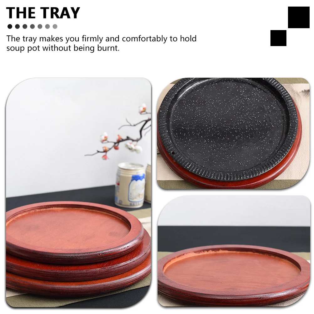 

Kitchen Insulated Wooden Pot Mat Thickened Base Tray Tripod for Counter Holders