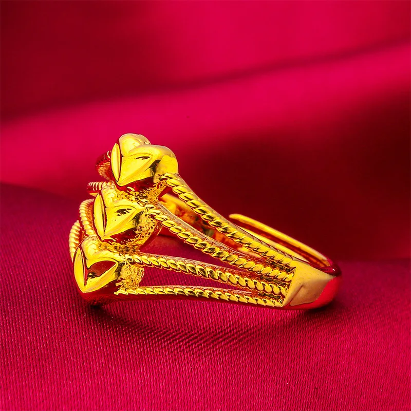 

Женское кольцо Love, золото 24 карата, AU999 | Полированное кольцо-сердце, сладкое и живое для повседневного ношения.