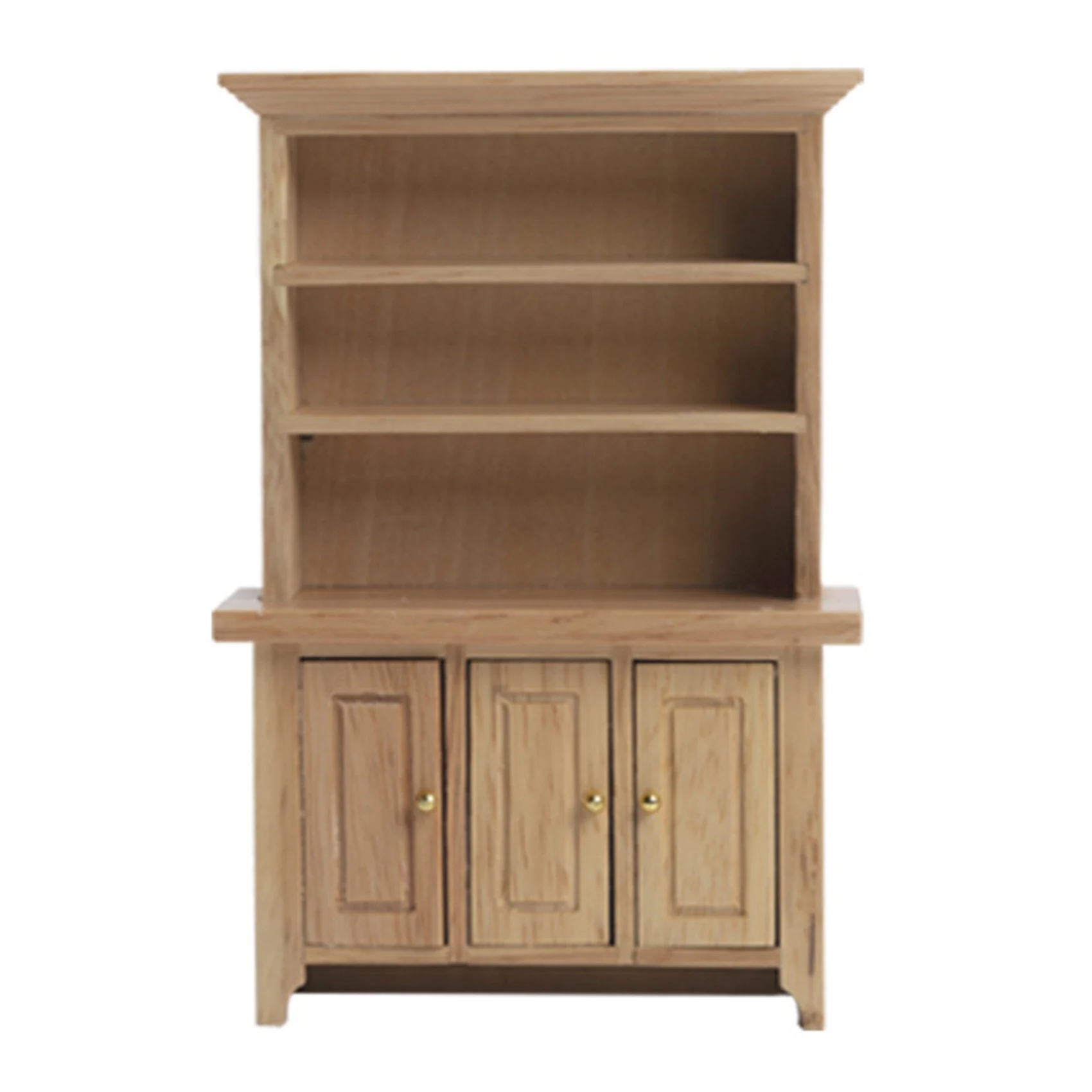 ตู้โชว์ไม้สามบานแบบตั้งตรง ขนาด 1/12 สำหรับตกแต่งบ้านตุ๊กตา YSUN-1/12