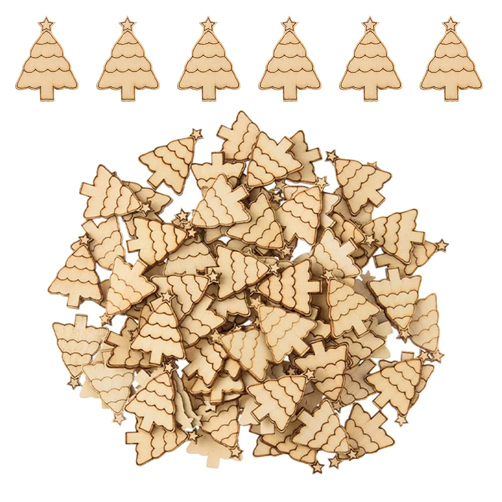 

50Pcs Wooden Christmas Tree Ornaments Blank Unfinished DIY Paint Your Own Xmas Decoration Supplies Christmas Ornament Kits