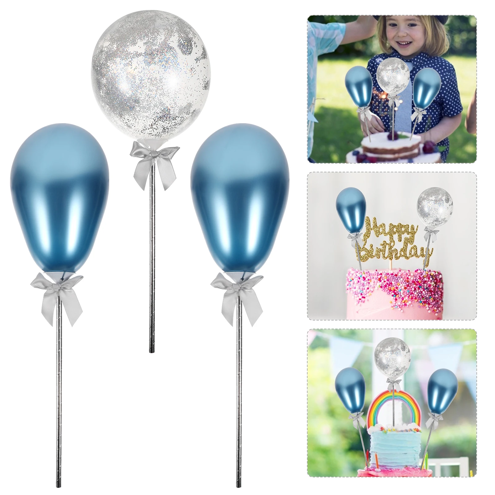 

Birthday Cake Decoration Balloon Cupcake Toppers Decorations Inserts Balloons Baby Shower